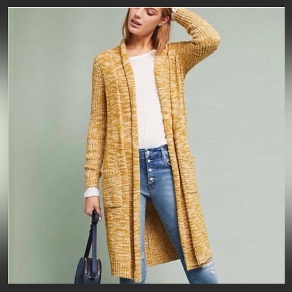 Anthropologie Sweaters - Anthropologie Abigail Marled Duster Long Cardigan Sweater Medium Open Front